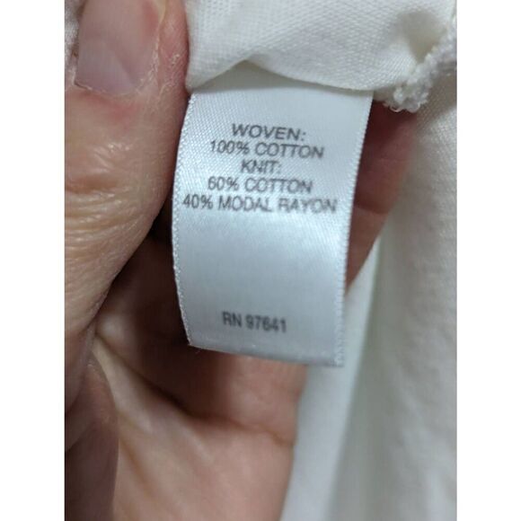 J Jill Women's XL White Embroidered Eyelet Layered Sleeveless Tunic Tank Top - Picture 7 of 7